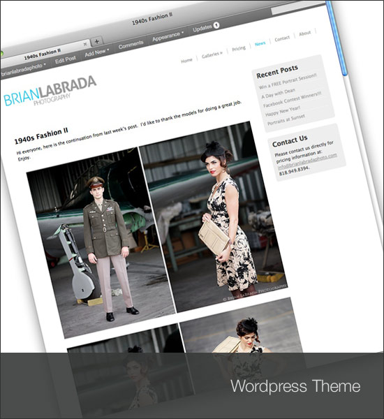 BrianLaBradaPhoto.com - Wordpress Theme